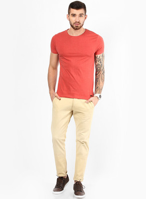 

Jack & Jones Solid Men's Round Neck Red T-Shirt, Baked apple