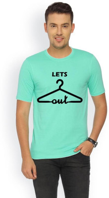 

Campus Sutra Printed Men Round Neck Green T-Shirt