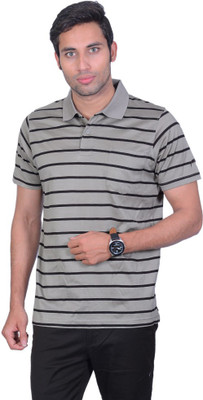 

Proline Striped Men's Polo Neck Brown T-Shirt