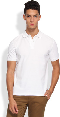 

Arise Solid Men's Polo Neck White T-Shirt