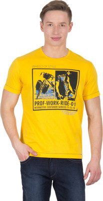 

Wilkins & Tuscany Solid Men's Round Neck Yellow T-Shirt, Sun flower