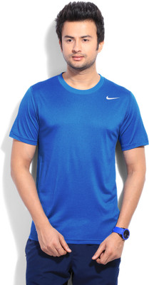 

Nike Solid Men' Round Neck Blue T-Shirt, 418
