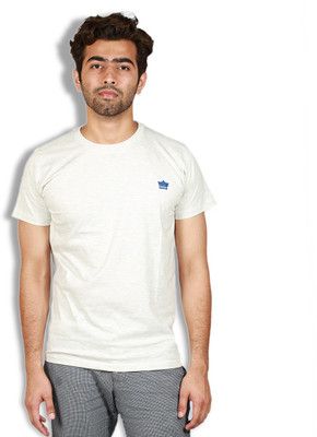 

Goswhit Solid Men's Round Neck Grey T-Shirt, Melange grey
