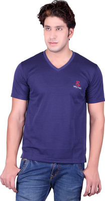 

Sellsy Solid Men's V-neck Blue T-Shirt, Navy