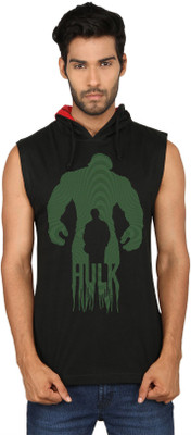 

SayItLoud Printed Men's Hooded Black T-Shirt