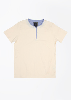 

Flippd Solid Men' Henley White T-Shirt, Off white