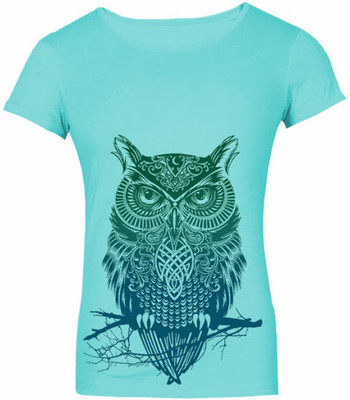 

SayItLoud Printed Women' Round Neck Blue T-Shirt, Light blue