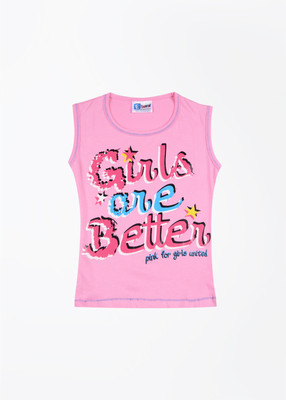 

ETeenz Printed Girls Round Neck Pink T-Shirt