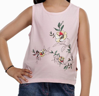 

Trmpi Girls Floral Print T Shirt(Pink, Pale pink