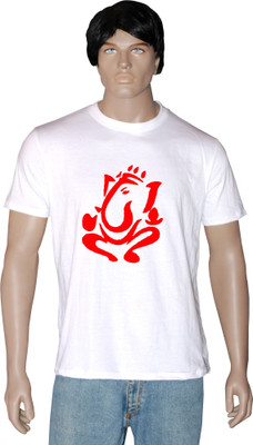 

Tshirt.in Graphic Print Men' Round Neck White T-Shirt, Pearl white