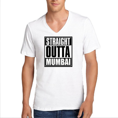 

Frenemy Self Design Men's V-neck White T-Shirt