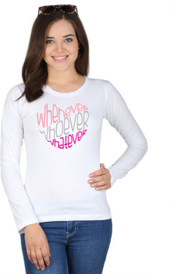 

SayItLoud Printed Women' Round Neck White T-Shirt