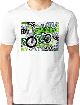 

Foscous Printed Men' Round Neck White T-Shirt