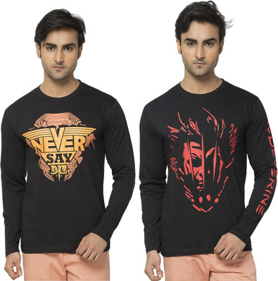 

Alan Jones Printed Men's Round Neck Black T-Shirt(Pack of 2