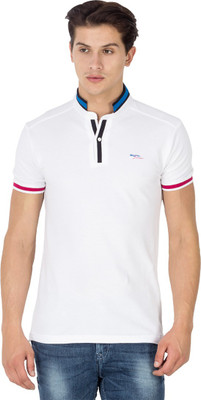

Mufti Solid Men's Henley White T-Shirt