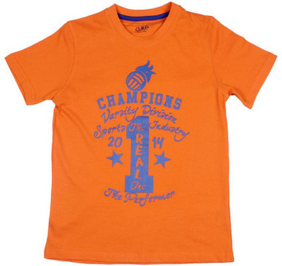 

Ajile by Pantaloons Boys Printed T Shirt(Orange, Pack of 1