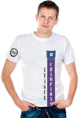 

6th Cross Graphic Print Men's Round Neck White T-Shirt