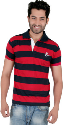 

Awack Striped Men's Polo Neck Red, Blue T-Shirt