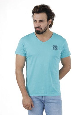 

Wrangler Solid Men' V-neck Light Blue T-Shirt, Sea blue