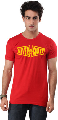 

Inkovy Graphic Print Men' Round Neck Red T-Shirt
