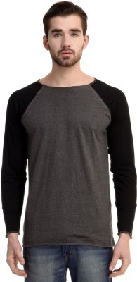 

Mi Moda Solid Men' Round Neck Grey, Black T-Shirt, Dark grey