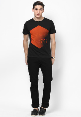 

Jack & Jones Graphic Print Men' Round Neck Black T-Shirt