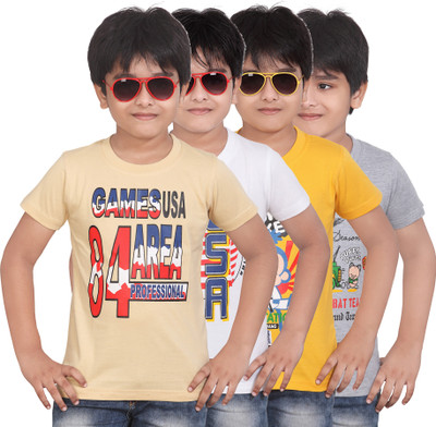 

FabTag - Dongli Boys Printed T Shirt(Multicolor, Pack of 4