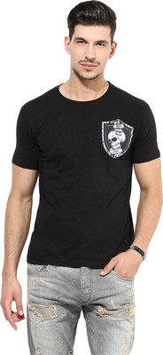 

PUNK Printed Men's Round Neck Black T-Shirt