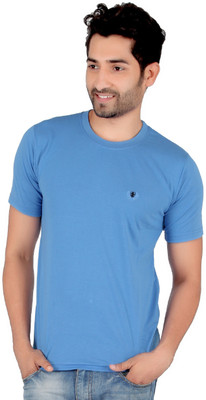 

Awack Solid Men's Round Neck Dark Blue T-Shirt, Darkblue