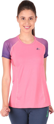 

Vector X Solid Women's Round Neck Pink, Purple T-Shirt