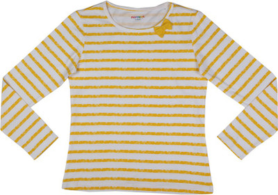 Poppers by Pantaloons Girls Striped T Shirt(Yellow