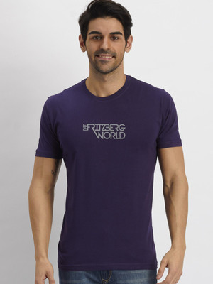 

Fritzberg Printed Men's Round Neck Purple T-Shirt