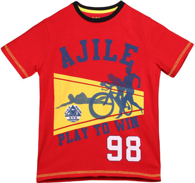 

Ajile by Pantaloons Boys Graphic Print T Shirt(Red, Pack of 1