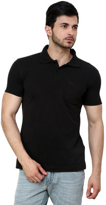 

Cotton County Premium Solid Men's Flap Collar Neck Black T-Shirt