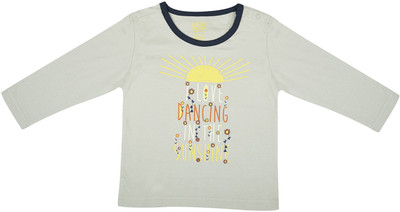 Wow Mom Girls Printed T Shirt(Grey, Lite grey