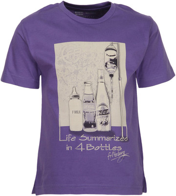 

Fritzberg Boys Printed T Shirt(Light Blue, Scuba blue