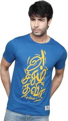 

Tamizhanda Printed Men' Round Neck Blue T-Shirt