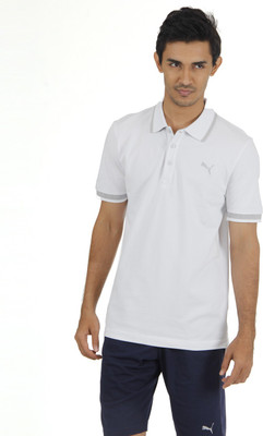 

Puma Solid Men' Polo Neck White T-Shirt