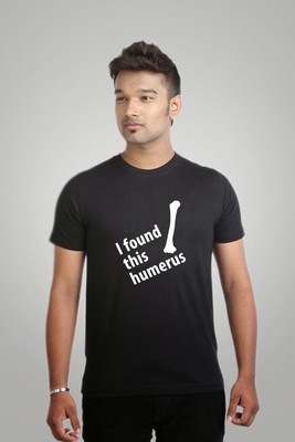 

Campus Sutra Printed Men Round Neck Black T-Shirt