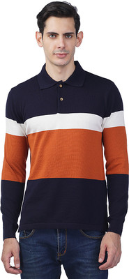

Kalt Striped Men Polo Neck Multicolor T-Shirt