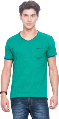 

Mufti Solid Men's V-neck Green T-Shirt, Olive