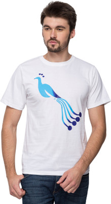 

Anveshana Retail Printed Men' Round Neck White T-Shirt