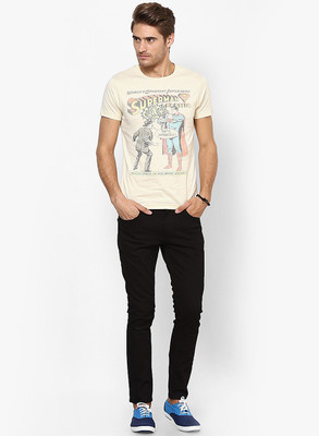 

Jack & Jones Graphic Print Men's Round Neck Beige T-Shirt, Cloud cream