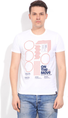 

Lee Printed Men's Round Neck White T-Shirt