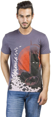 

Batman Printed Men's Round Neck Blue T-Shirt, Steel blue