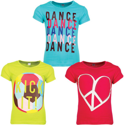 

Gkidz Girls Graphic Print T Shirt(Multicolor, Pack of 3, Pink
