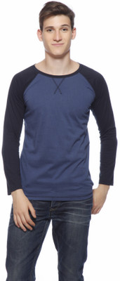 

Gritstones Striped Men' Henley Blue T-Shirt