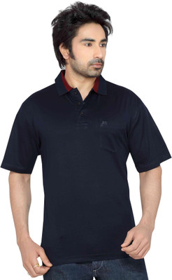 

Thinc Solid Men' Polo Neck Dark Blue T-Shirt