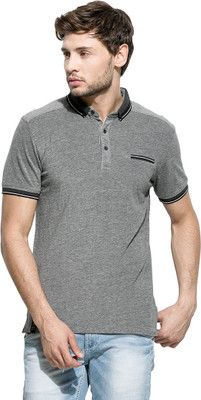 

Mufti Solid Men's Polo Neck Grey T-Shirt, Black