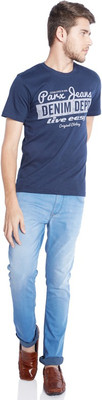 

Parx Printed Men's Round Neck Blue T-Shirt